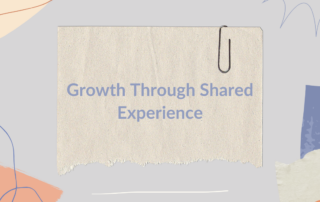 Abstract illustration with layered textures and soft shapes representing growth through shared experience in group therapy